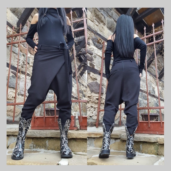 Asymmetric Black Pants/urban Pants/extravagant Pants/harem Women Pants/casual  Comfortable Pants/loose Black Pants/drop Cloth Pants -  Canada