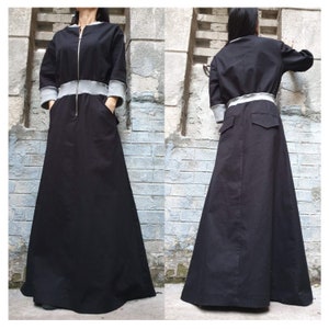 Extravagant Long Dress/Everyday Cotton Woman Dress/Maxi Woman Dress/Sport Elegant Clothing/Urban Comfortable Dress/Casual Long Dress