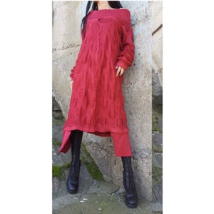 Neue Kollektion Wolle Tunika/Strick Frau Kleidung/Extravagante Lange Top/Warm Asymmetrische Kleid/Frauen Winter Tunika/Langarm Warme Kleid