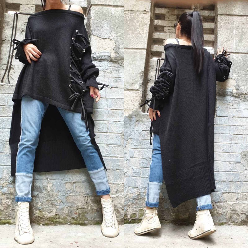 Fall/Winter Asymmetrical Knit Sweater