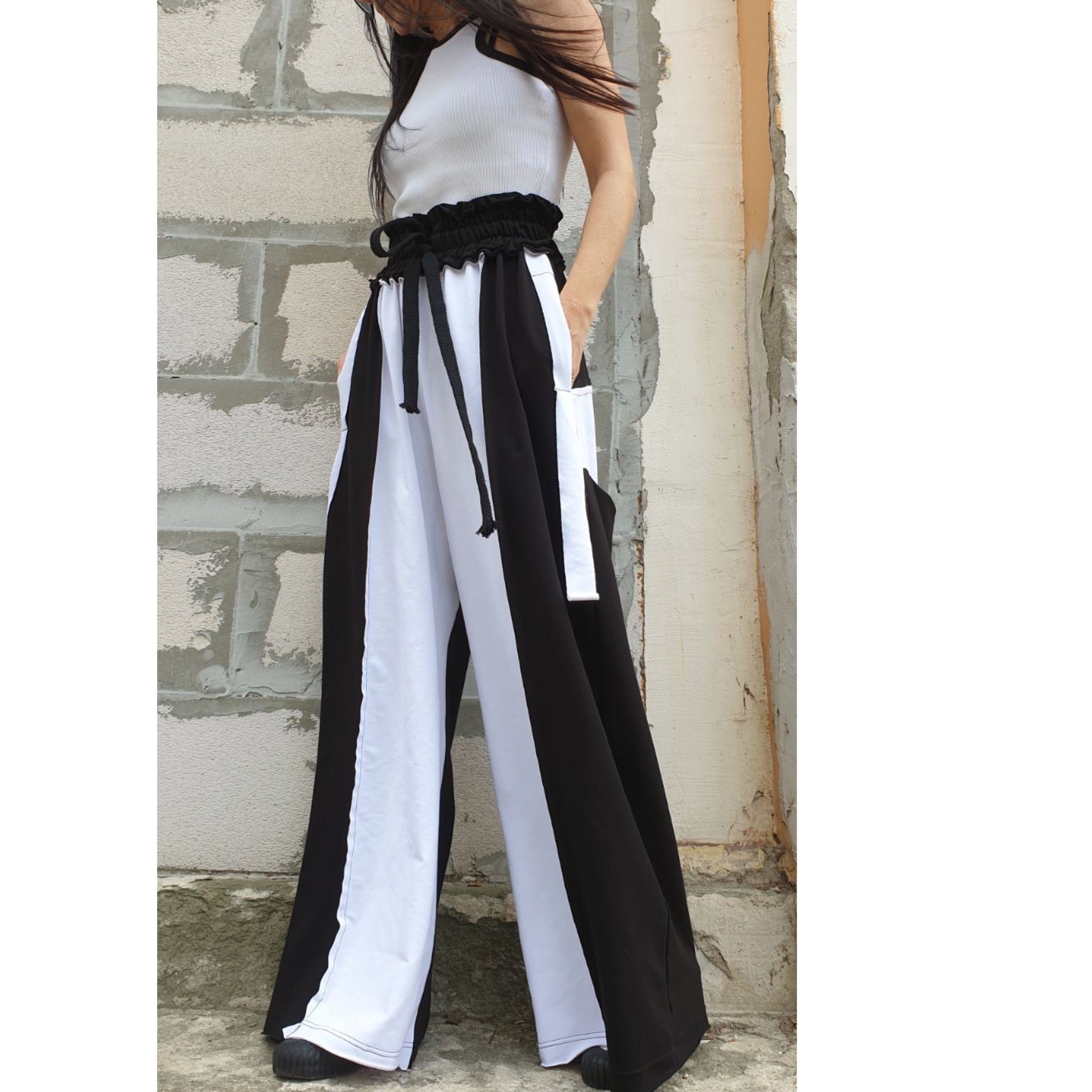 Everyday Wide Leg Woman Trousers/casual Comfortable Pants/loose Long Cotton  Trousers/high Waist Extravagant Pants/urban Woman Trousers -  New  Zealand