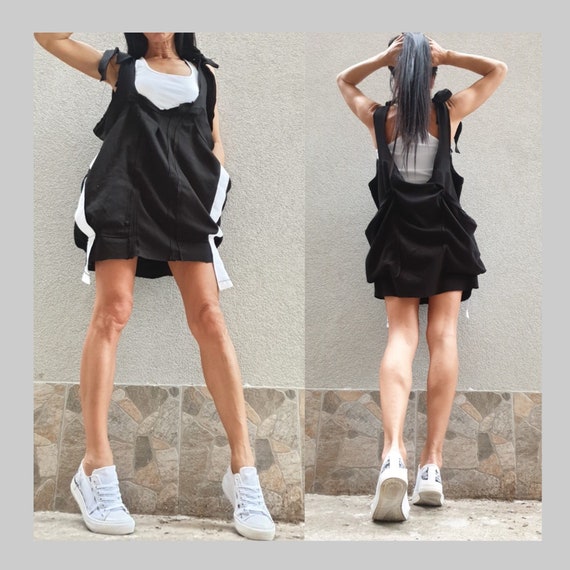 Pinafore Women Dress / Black Dungaree Dress / Cord Pinafore Dress / OFFON  CLOTHING -  UK