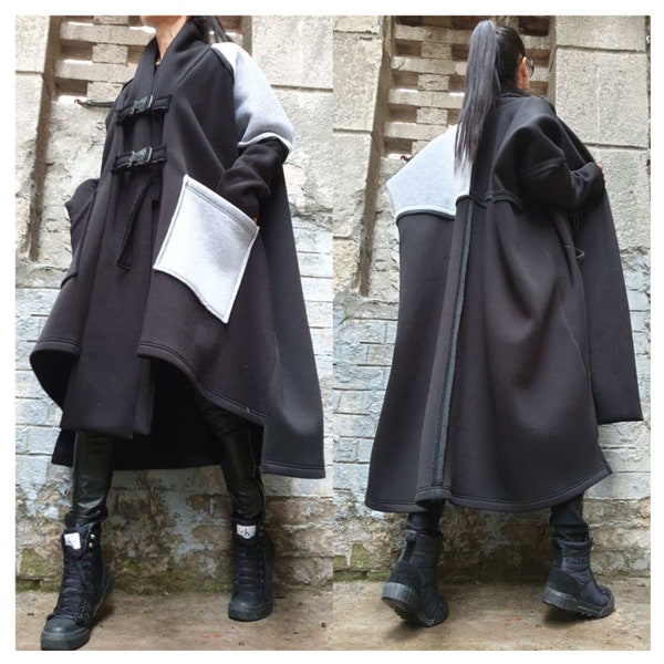 New Collection Asymmetric Warm Coat/Oversize Winter Coat/Casual Warm Cotton Vest/Maxi Woman Coat/Extravagant Winter Coat/Loose Cotton Vest