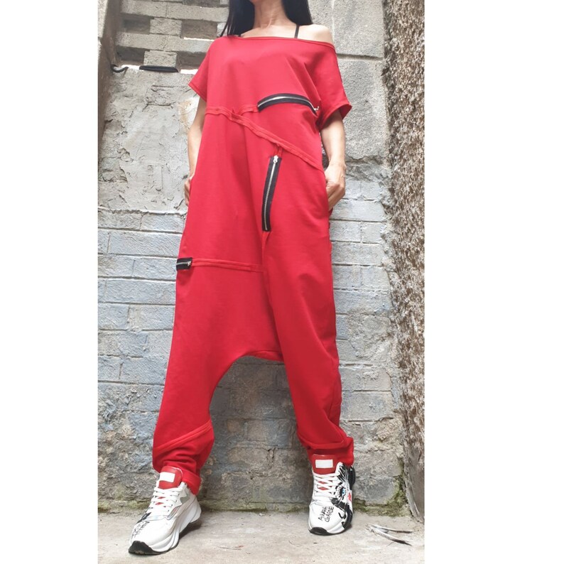 Casual Wide Leg Overalls/harem Jumpsuit/extravagant Loose Etsy