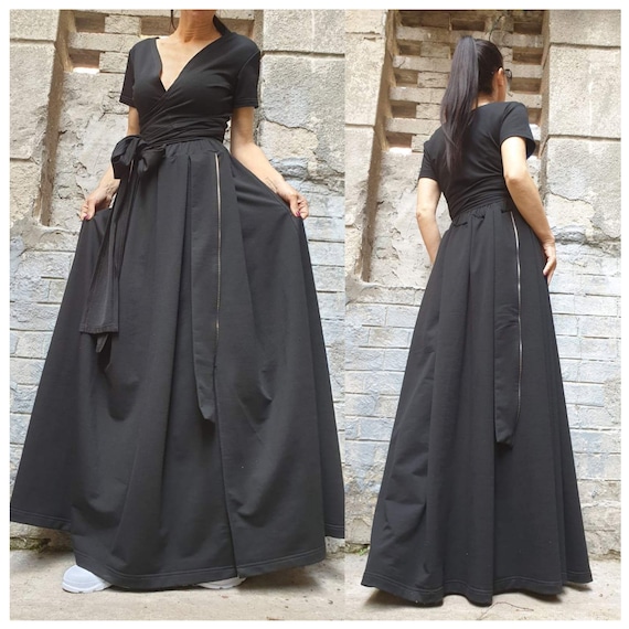 Ropa extravagante para mujer Conjunto de blusa y falda negra Falda larga y suelta Blusa de algodon negra Conjunto deportivo elegante Ropa urbana para mujer Conjunto de fiesta Etsy Espana