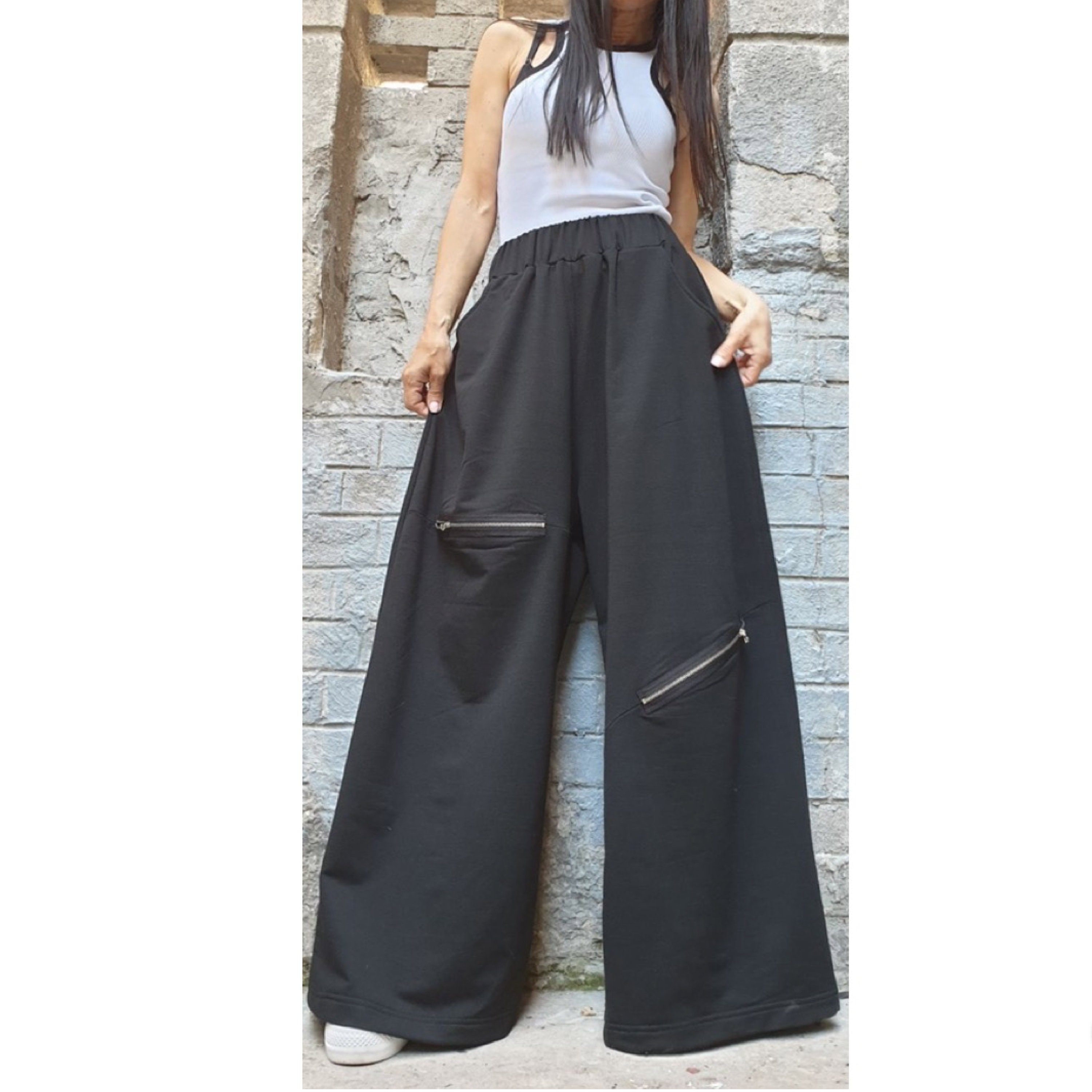 New Loose Black Pants/extravagant High Waist Pants/casual Wide Etsy