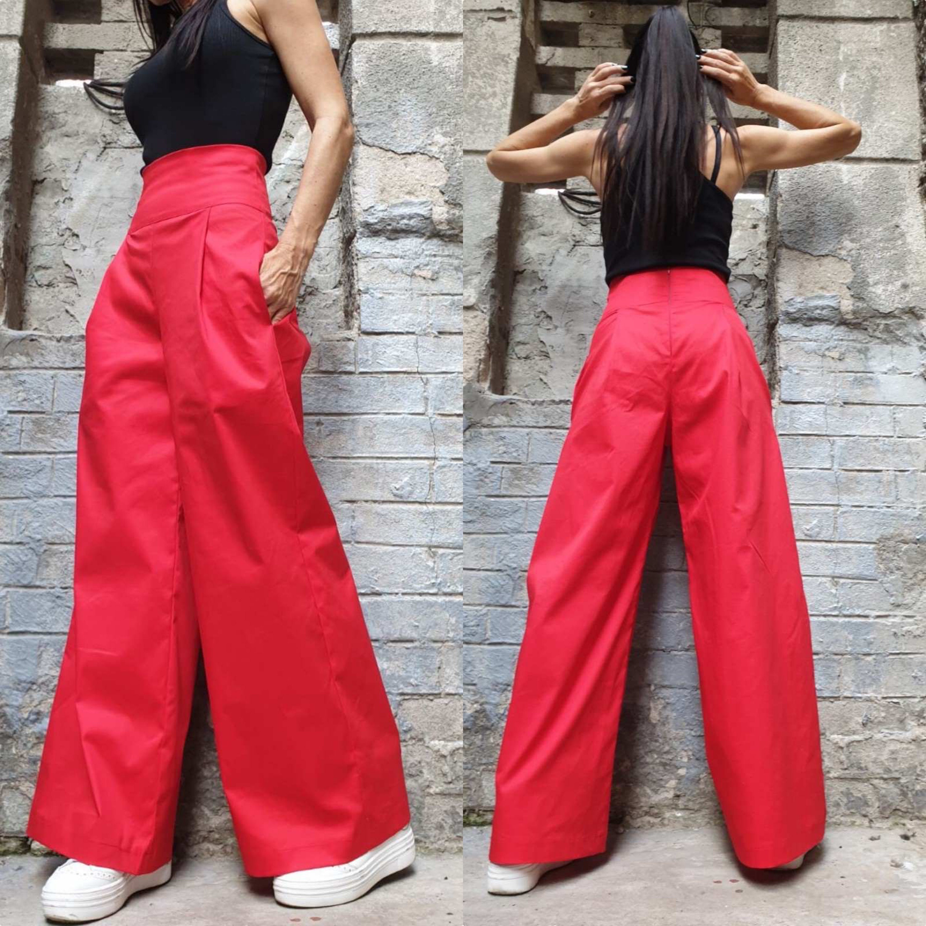 Women's High Waist Trousers, Wide Leg Pants for Women, Palazzo Pants for  Women, Office Pants Women, Elegant Pant, High Rise Pants 