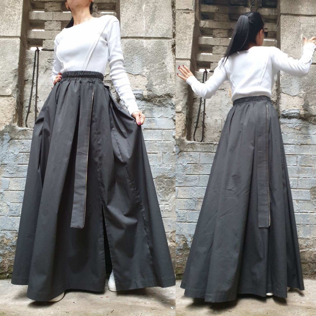 Black Wide Long Skirt High-waisted Formal Skirt Full Circle | lupon.gov.ph