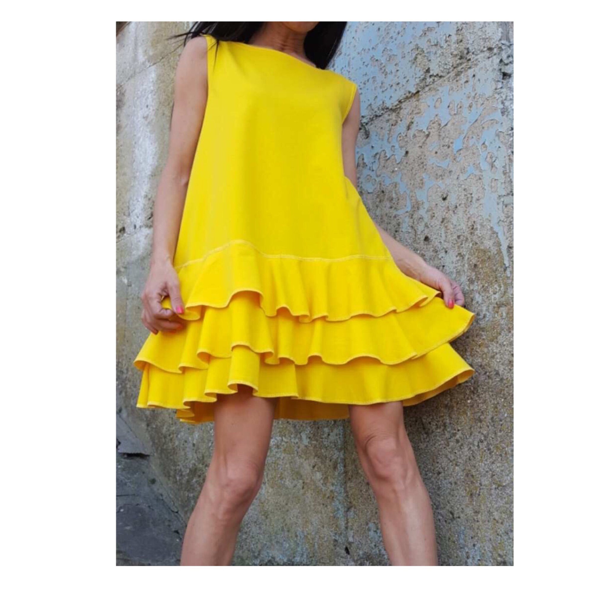 Exaggerate Ruffle Solid Maxi Dress