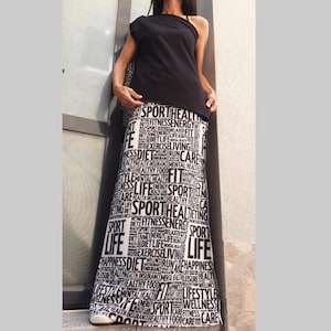 Extravagant Two Piece Set/ Party Women Set/Casual Long Skirt/Asymmetric Top/Cotton Avantgarde Set/ Everyday Skirt Blouse Top Set/Stylish Set