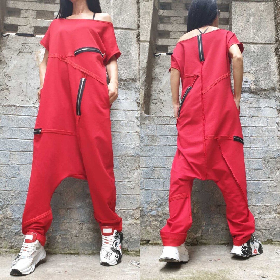 Casual Wide Leg Overalls/harem Jumpsuit/extravagant Loose Overalls