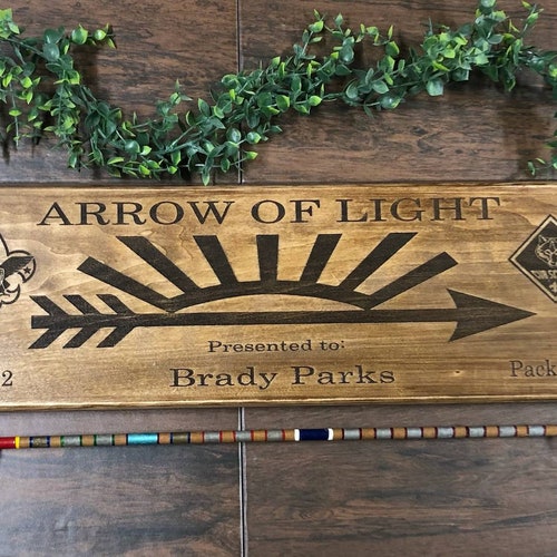 Cub Scout Arrow of Light Plaque Custom Made for Your Scout Etsy