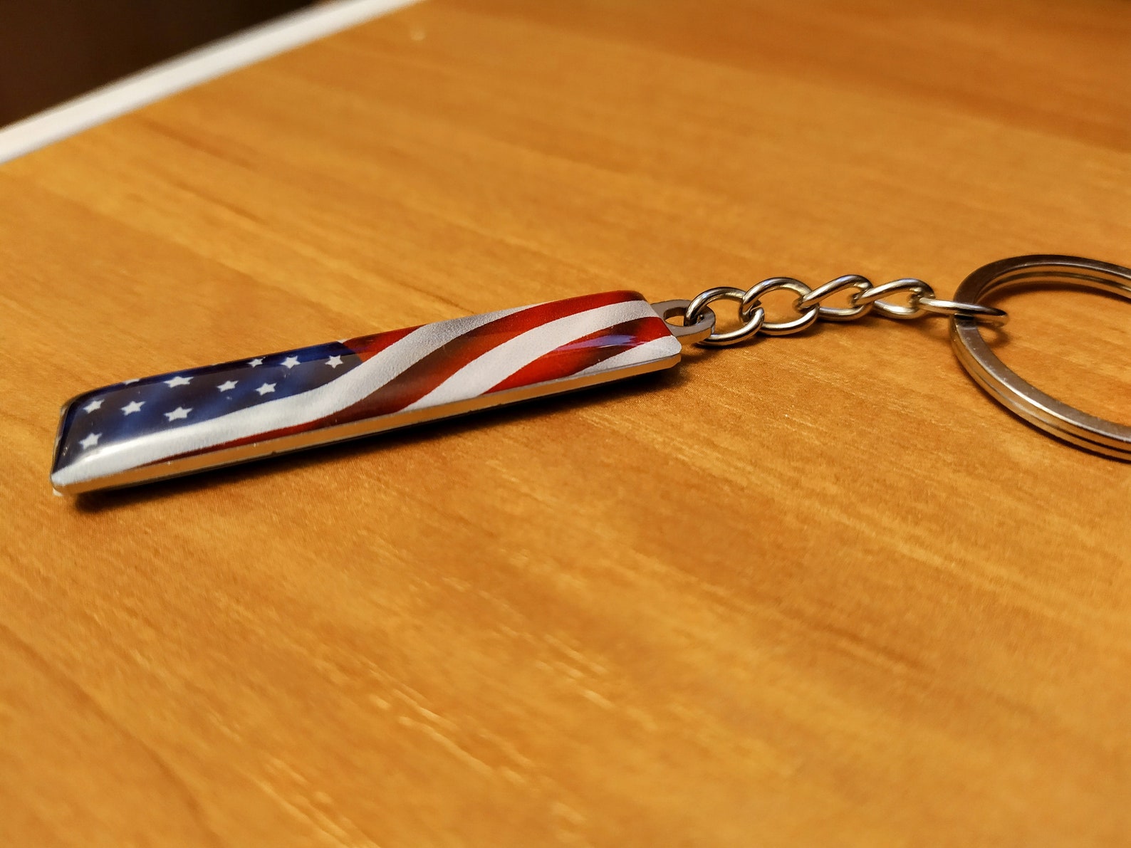 AMERICAN FLAG Keychain 3D Stickers Gift Photo of Your Choice Can and