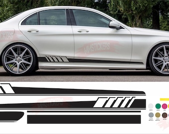 Decal strips voor c klasse Stickers Decal Kit Stripe schedel Auto sticker tuning Sidebars