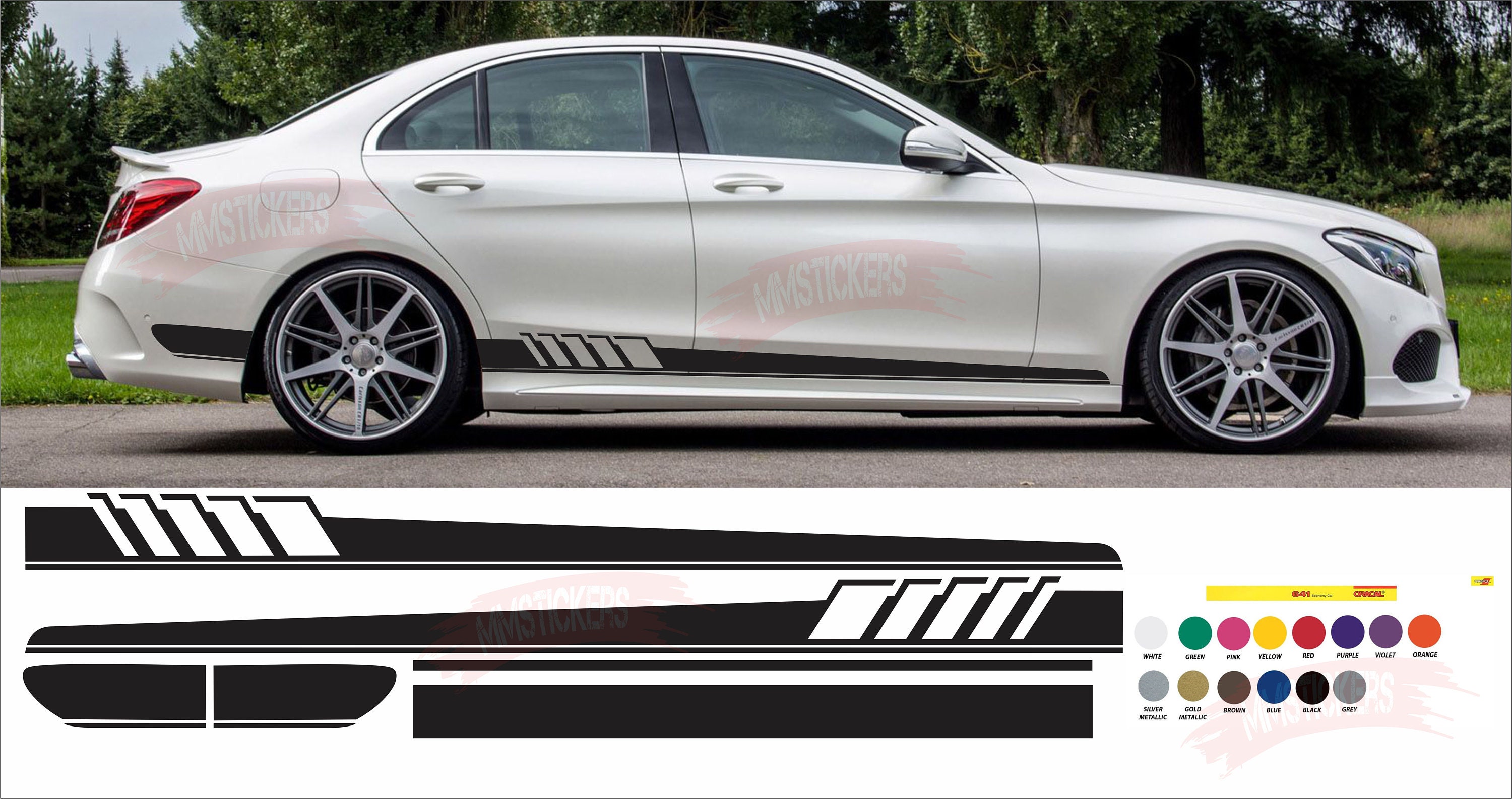 X2 für mercedes-benz benz spiegel rückspiegel auto aufkleber racing stripe  kleben aufkleber - .de