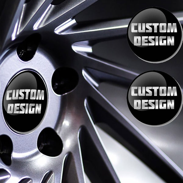 4X CUSTOM DESIGN domed 3D stickers Decal car wheel covers stickers