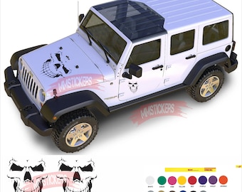 schedel Punisher Stickers Decal Kit Stripe schedel Auto sticker