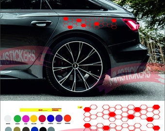 Honingraat Universele Decal Stickers Decal Kit Stripe Auto sticker tuning Sidebars S lijn