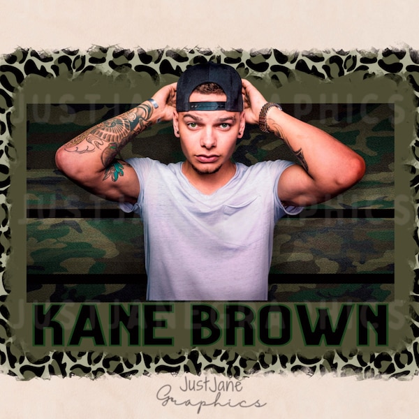 Kane Brown Leopard Print PNG, Kane Brown PNG, Country Music Sublimation Design, Music Png, Sublimation Design Downloads