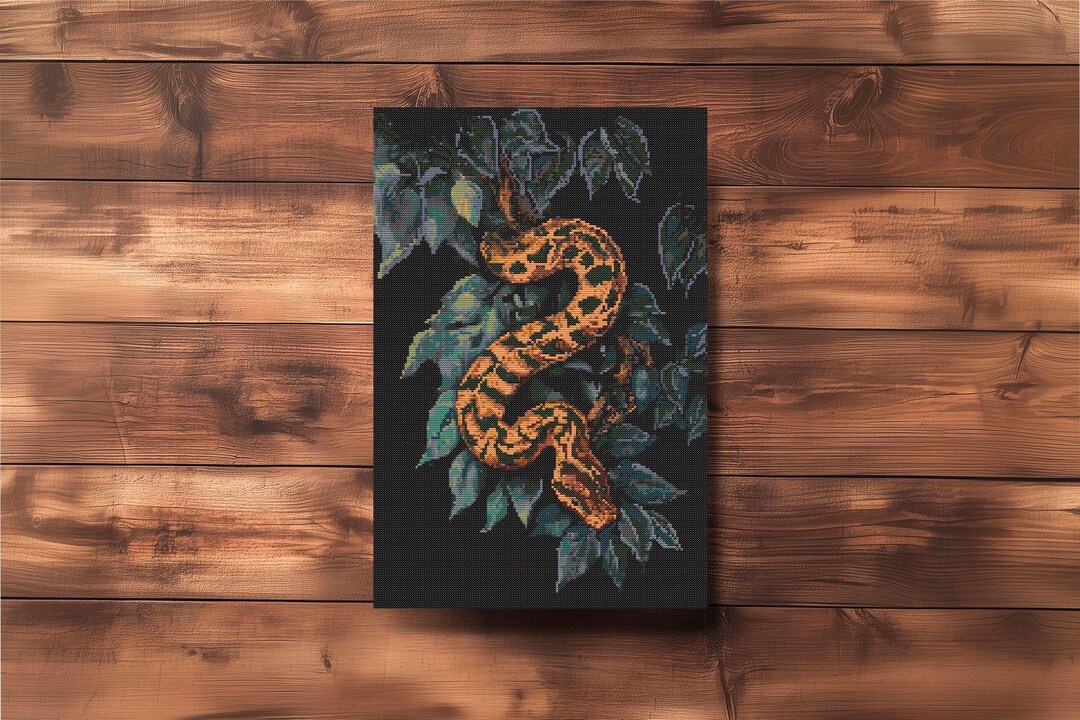 Ball Python Cross Stitch Pattern, Python Cross Stitch Chart, Snake ...