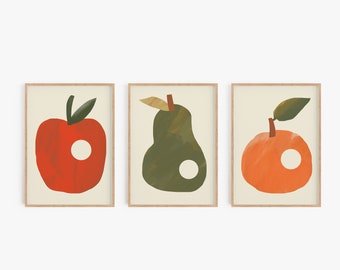 Op hongerige rups geïnspireerde fruitprintset: hongerige insecten muurkunst (digitale download)