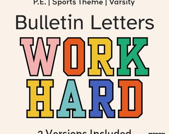 Sports Bulletin Board Letters: Varsity Theme Classroom Decor (PDF Download)