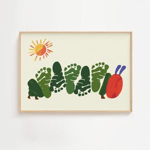 Hungry Caterpillar Handprint Footprint Art: DIY Kids Nursery Decor (Printable)