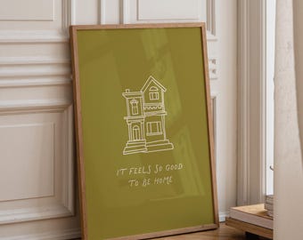 È così bello essere a casa - Stampa digitale, Arredamento per la casa di famiglia, Arredamento boho, Stampa monocromatica, Ingresso/corridoio