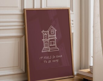 PERSONALIZZAZIONE "È così bello essere a casa" Stampa digitale, Disegno personalizzato, Decorazione per la casa di famiglia, Stampa monocromatica, Ingresso/Corridoio