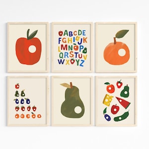 Hungry Bug Set of 6 Caterpillar Inspired Prints: Kids Room Decor (Digital Print)
