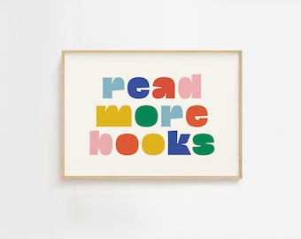 Read More Books Print: Bauhaus Style Kids Room Decor (Digital Download)