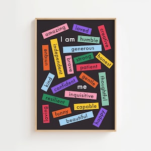 Bright Words: Poster con affermazioni positive, decorazioni colorate per la cameretta dei bambini (download digitale)