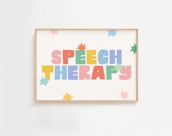 Whimsy SLP Speech Therapy Wall Art, Eclectic Colorful Classroom Decor, Therapy Office, Counselor, Classroom Wall Art Set