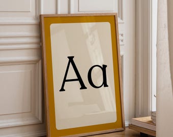 Alfabeto da esposizione, lettere iniziali / Nucleo morbido e colorato in stile cottage / Tutte le lettere incluse