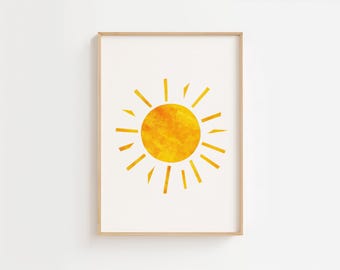 Op hongerige rups geïnspireerde zonprint: kinderkamerkunst aan de muur, collectie hongerige insecten (digitale download)