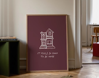 È così bello essere a casa - Stampa digitale, Arredamento per la casa di famiglia, Arredamento boho, Stampa monocromatica, Ingresso/corridoio