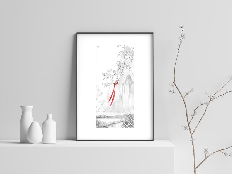 Art Print Treasure inspired by Mo Dao Zu Shi Inspired dorama Untamed Ink drawing A4 Inktober 2019 Directly from the Artist