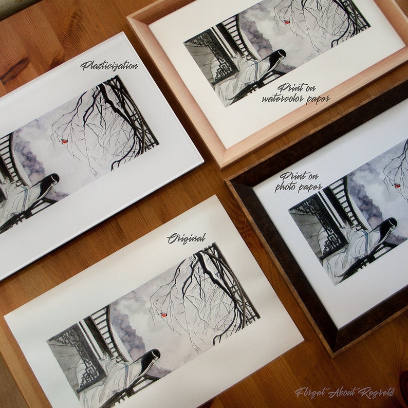 Art Print Treasure inspired by Mo Dao Zu Shi Inspired dorama Untamed Ink drawing A4 Inktober 2019 Directly from the Artist