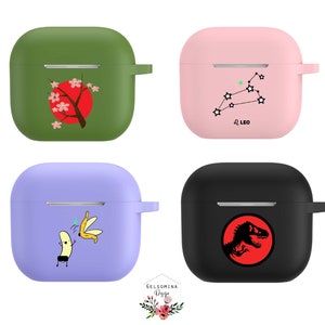 Custom Airpods 3rd Generation 2021 Case, Color Silicone Personalized Airpod 3rd Gen Cover with Keychain,  Cute Clear Apple Airpod  3 Case