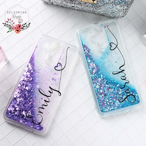 Moving Glitter Sparkle iPhone 16 15 14 13 Pro Max-hoesje aangepaste naam glanzende iPhone 15 Pro-hoesje Gepersonaliseerde iPhone 11 12 Plus-hoesje
