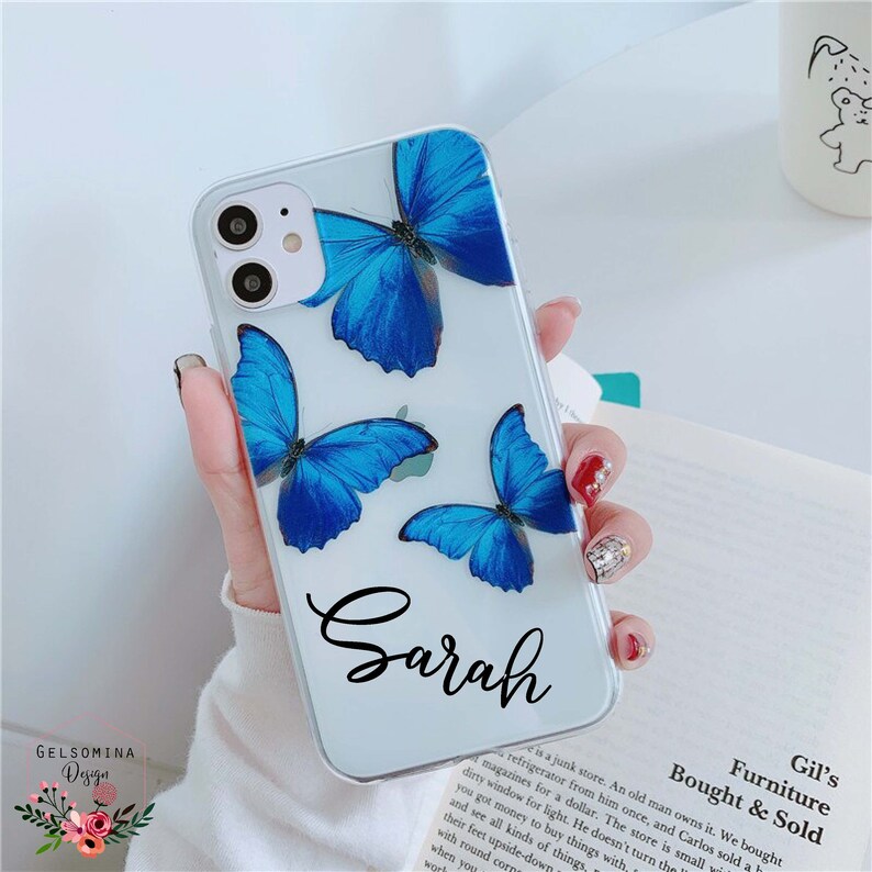 Blue Butterfly iPhone 12 Pro Max Case Clear iPhone 12 XS Max Etsy