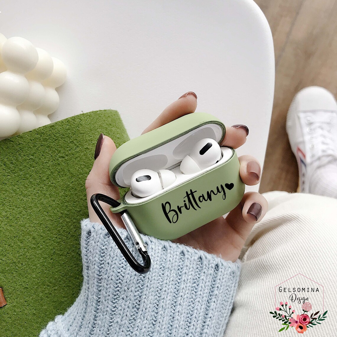 Personalized Colorful Airpods Pro Case With Keychain Custom | Etsy