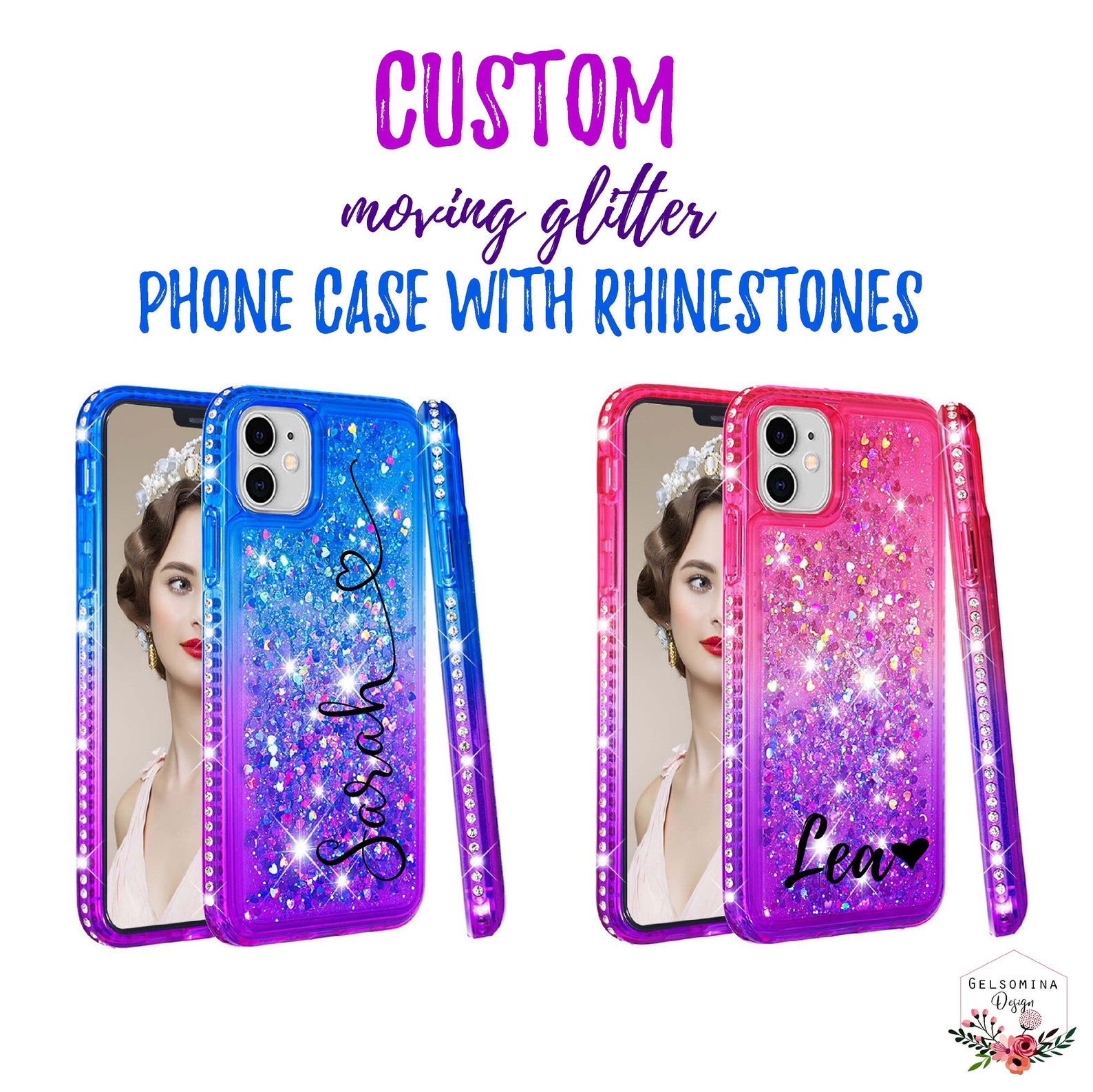 Moving Glitter Sparkle iPhone 11 12 Pro Max Case Crystals Etsy