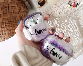 Glitter Light Purple Airpods Case Buy Cute Moving Glitter Shiny
