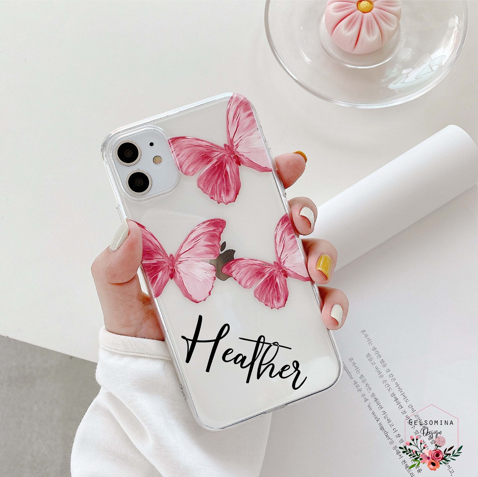 Pink Butterfly Iphone 11 Pro Max Case Clear Iphone XS Max Case Etsy