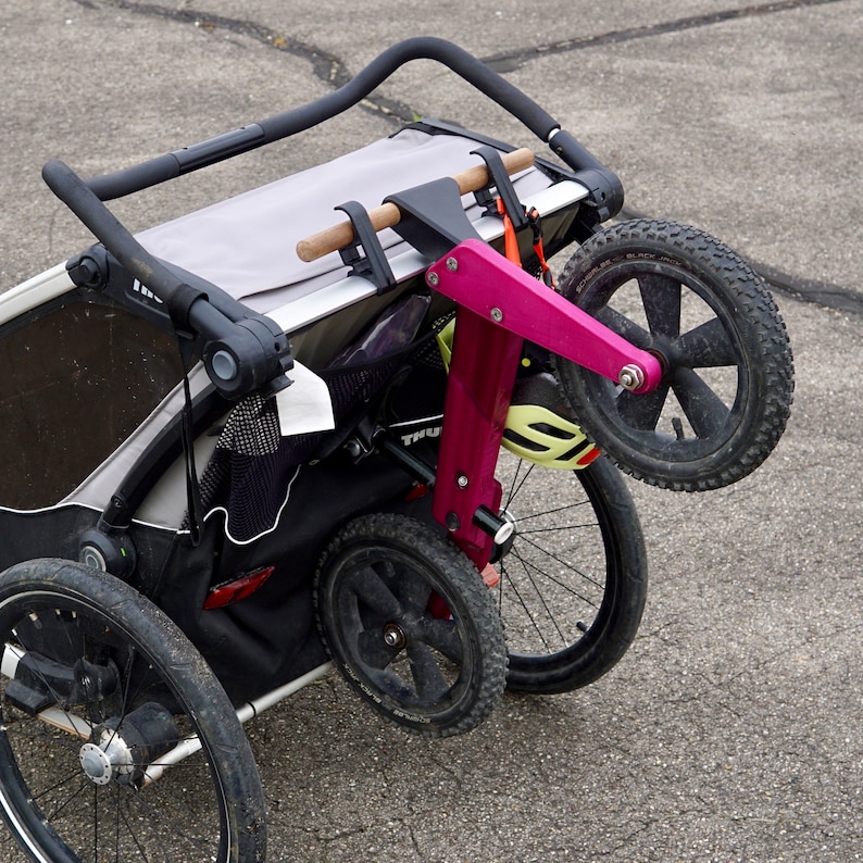 Laufrad und Kinderfahrrad Halterung für Thule, Aufsteckbare Bikehalterung für Thule Kinderwagen, Chariot Zubehör Fahrradhalterung zdjęcie 8