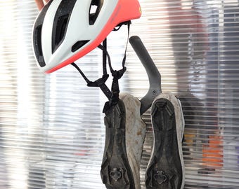 Wandhalterung für Fahrradhelm und Fahrradschuhe | Helmhalter für Rennrad, Gravel, MTB & Urban | Bike Garderobe