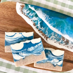 Savon à froid Oceanut 1/2 format, savon de bain entièrement naturel, cadeau pour toute occasion, savon végétalien, 45 g