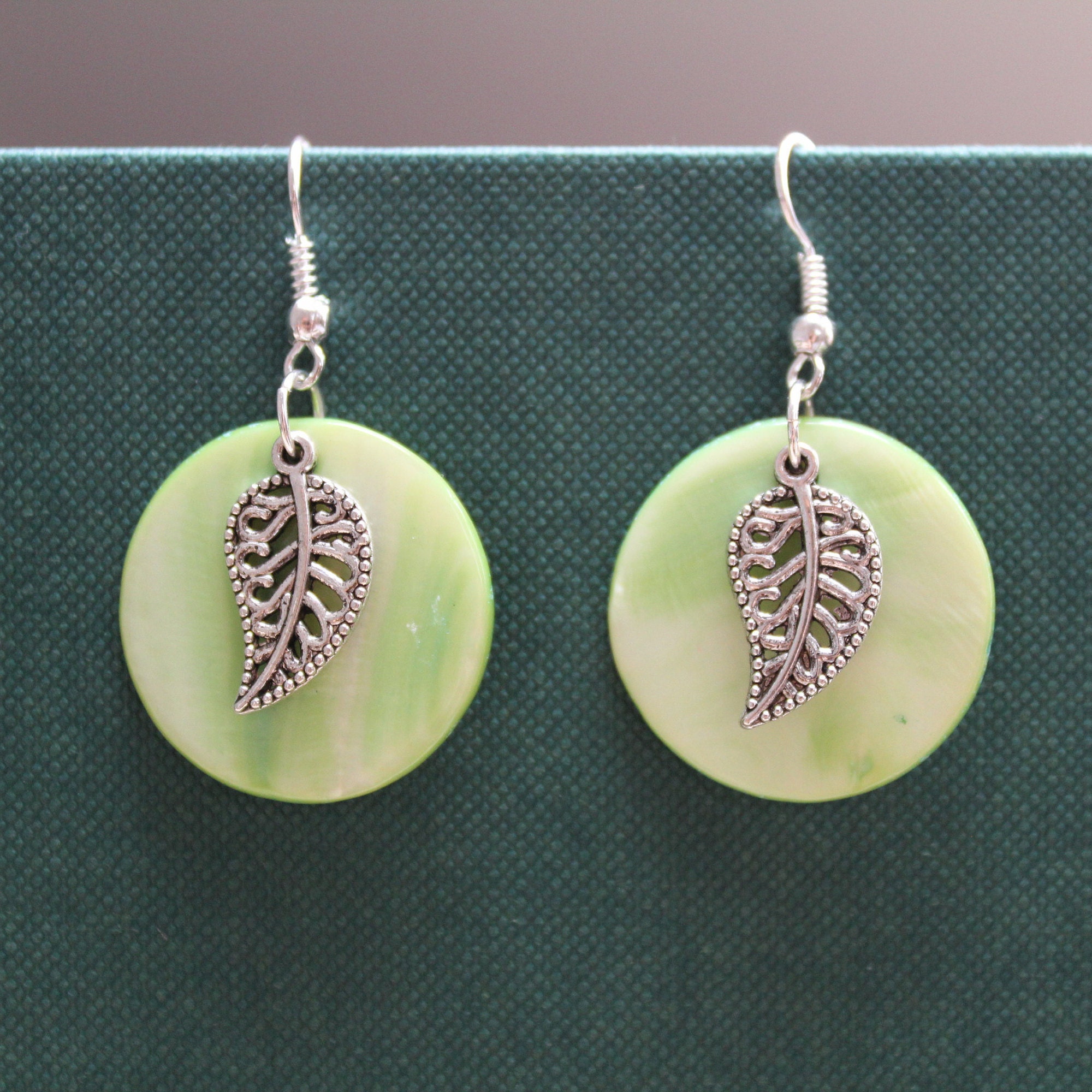 Pendientes Vintage Hoja Verde