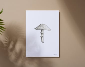 Mushroom - Hand Drawn - Tattoo Style - Wall Art - DIGITAL DOWNLOAD